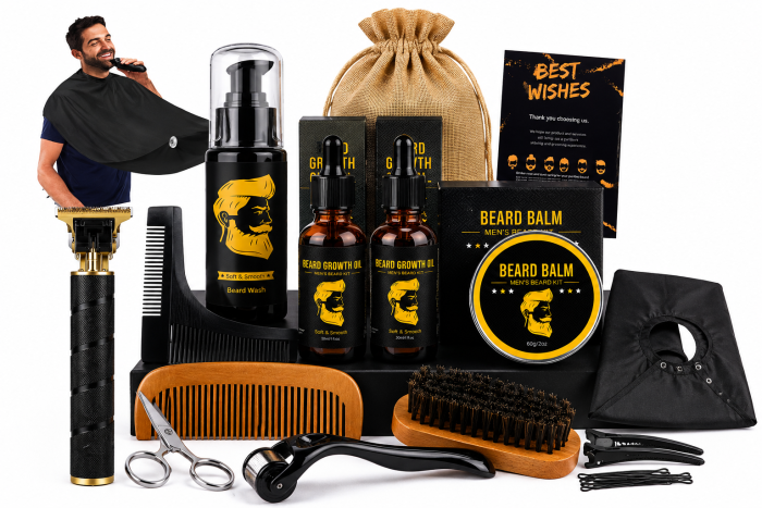 Набір для догляду за бородою 14 в 1 — Beard Care, повний комплект для стайлінгу та догляду
